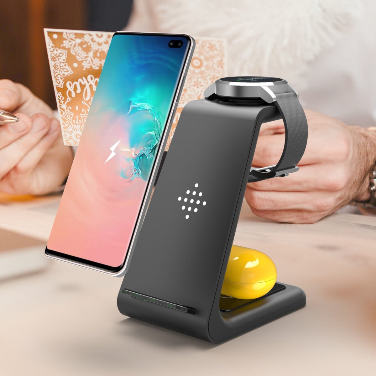 3 In 1 Wireless Fast Charging Dock For Apple & Android - Image 2